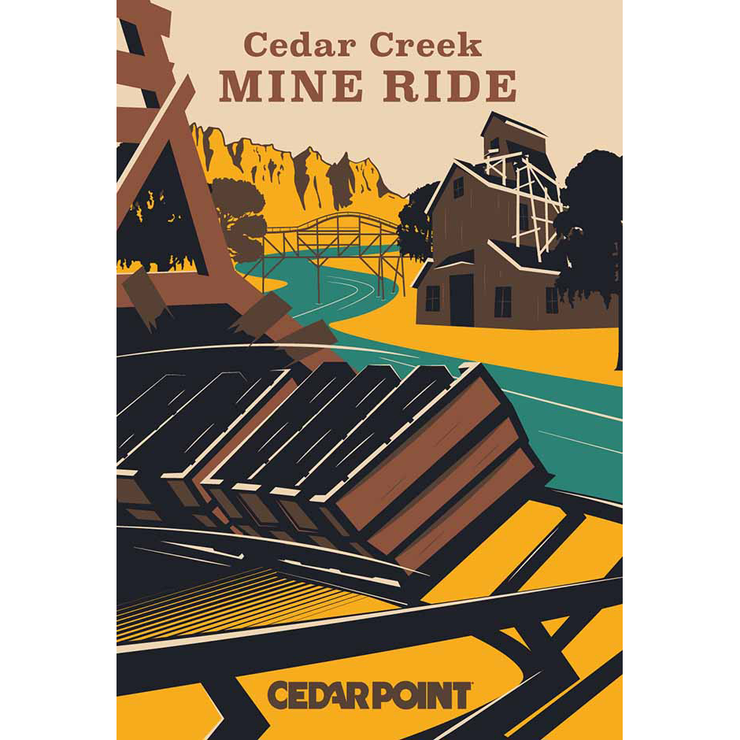 Cedar Point Cedar Creek Mine Ride Limited Edition Poster