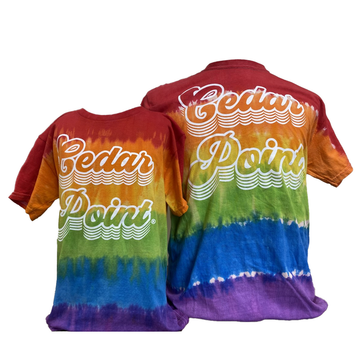 Cedar Point Rainbow Tie Dye Youth Tee