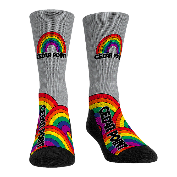 Cedar Point Rainbow Crew Socks