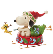 PEANUTS® by Jim Shore Enesco Santa Snoopy in Dog Bowl Sled