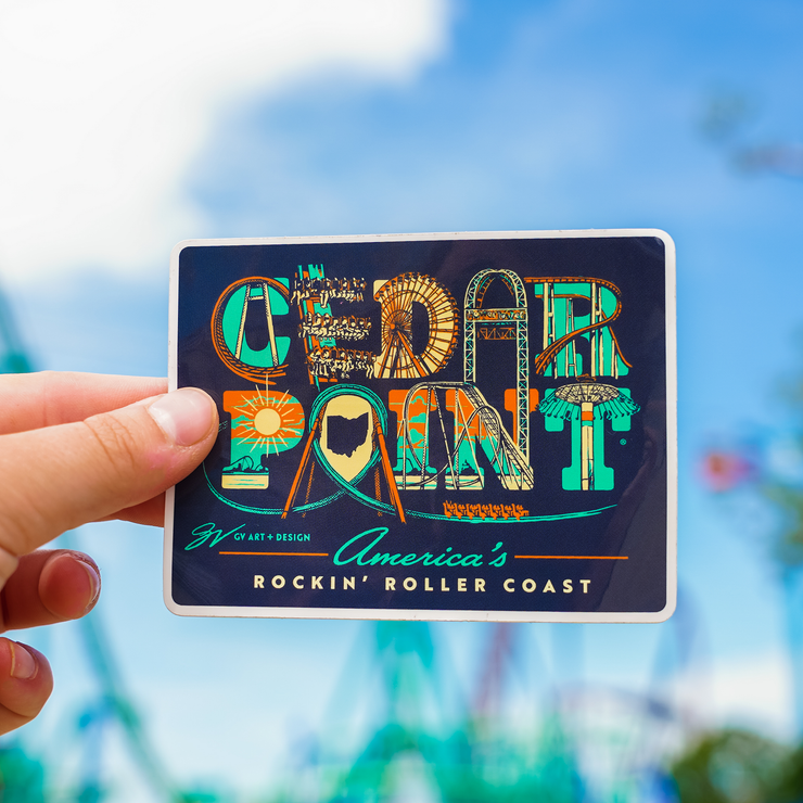 Cedar Point Collage Sticker