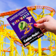 Cedar Point Wild Mouse Teal Mini Coaster Cutout